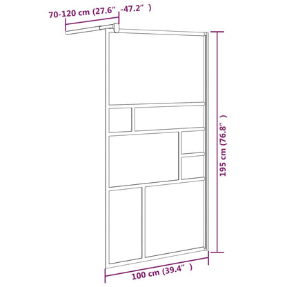 Inloopdouchewand 100x195 cm ESG-glas wit 100 x 195 cm Wit