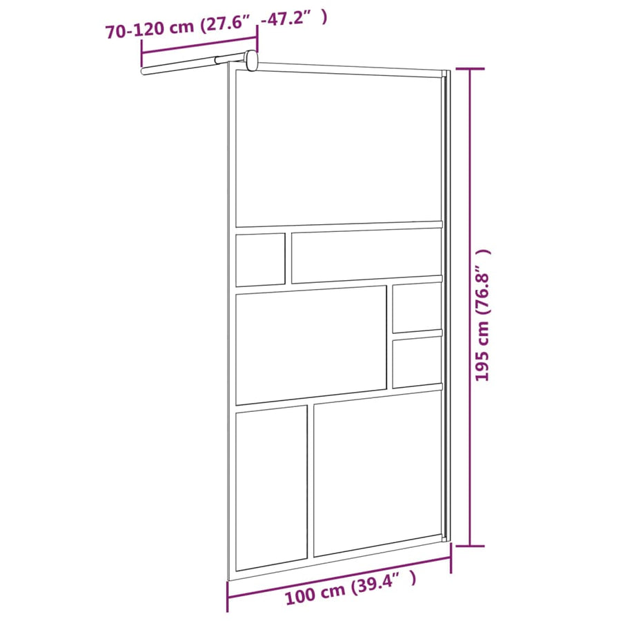 Inloopdouchewand 100x195 cm ESG-glas wit 100 x 195 cm Wit