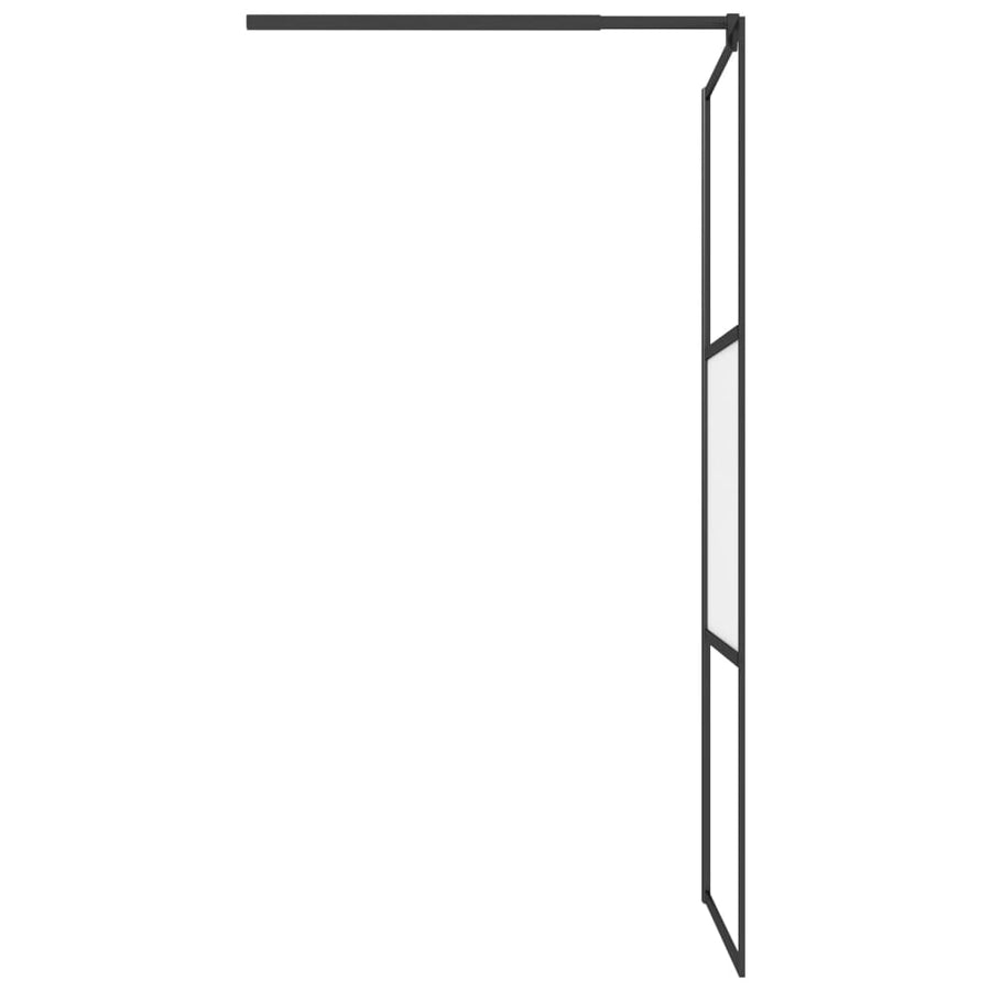 Inloopdouchewand Esg-Glas 80 x 195 cm Zwart Halfmat