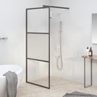 Walk-in shower screen 90x195 cm frosted ESG glass black