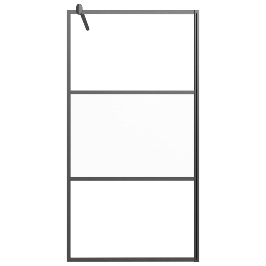Inloopdouchewand 100X195 Cm Halfmat Esg-Glas Zwart 100 x 195 cm