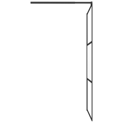 Inloopdouchewand 100X195 Cm Halfmat Esg-Glas Zwart 100 x 195 cm
