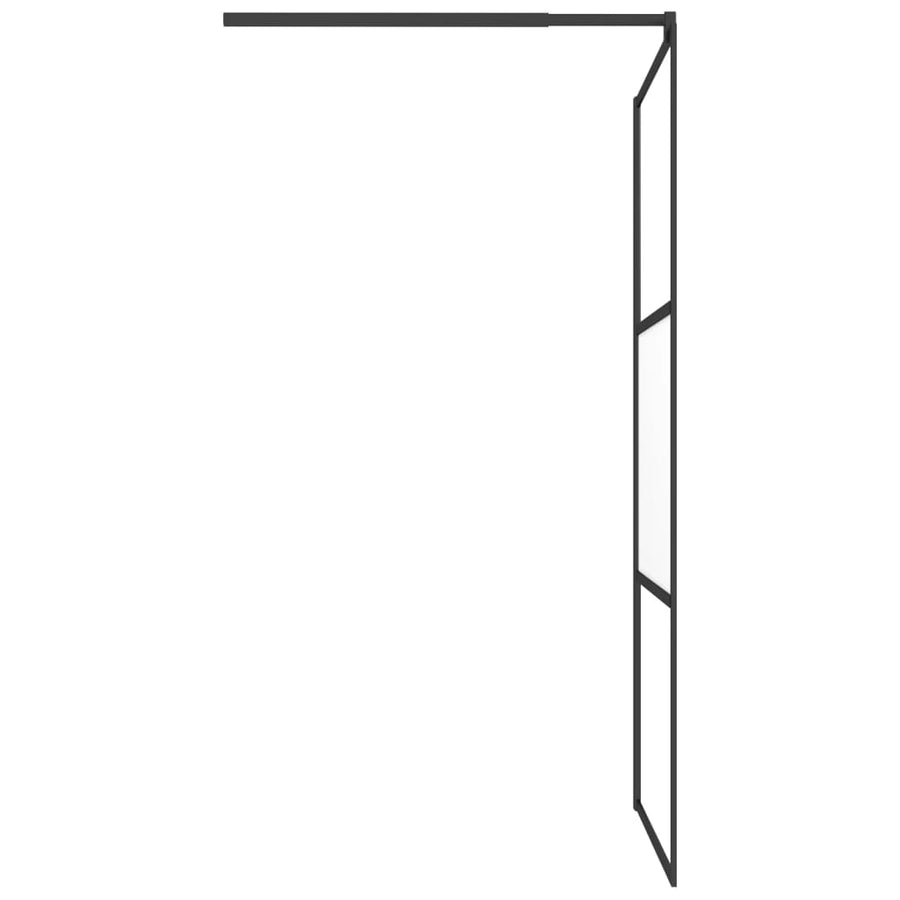 Inloopdouchewand 100X195 Cm Halfmat Esg-Glas Zwart 100 x 195 cm