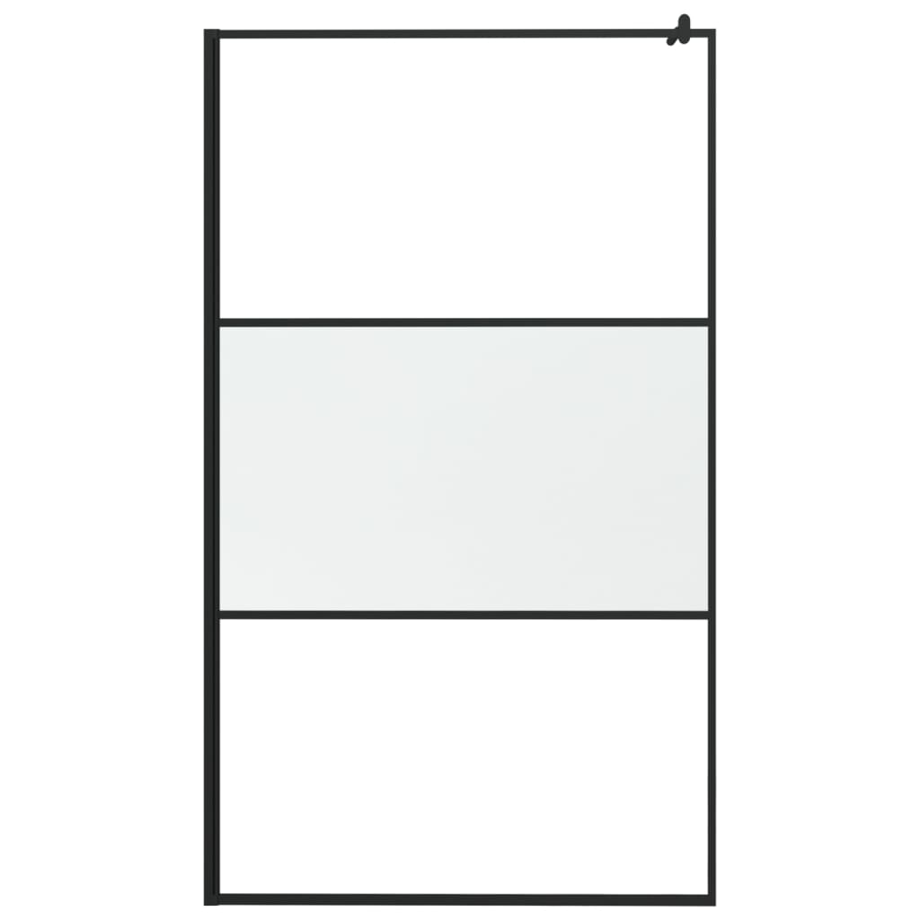 Inloopdouchewand 115X195 Cm Halfmat Esg-Glas Zwart 115 x 195 cm
