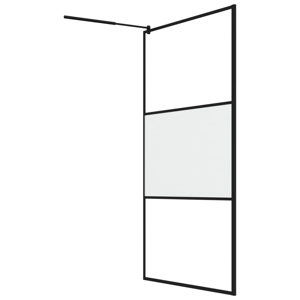 Inloopdouchewand 115X195 Cm Halfmat Esg-Glas Zwart 115 x 195 cm
