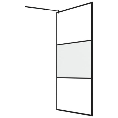 Inloopdouchewand 115X195 Cm Halfmat Esg-Glas Zwart 115 x 195 cm