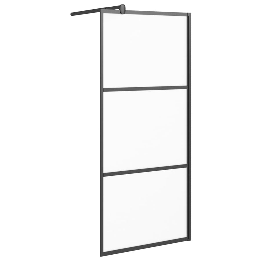 Inloopdouchewand Esg-Glas 80 x 195 cm Zwart Mat