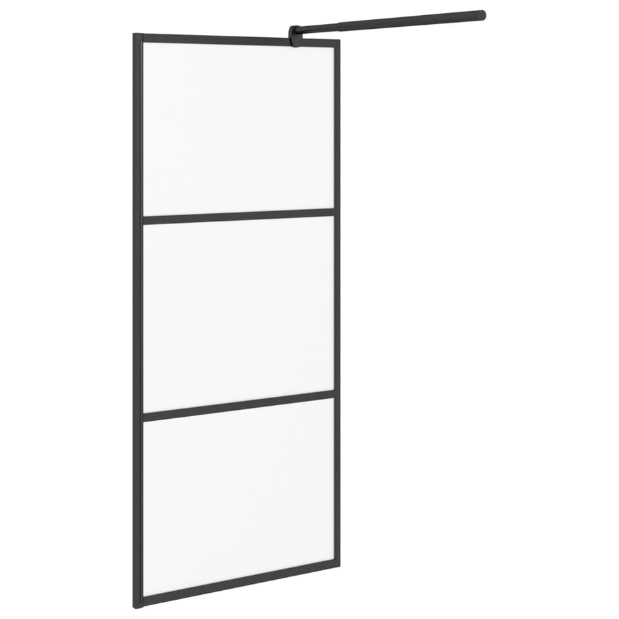 Inloopdouchewand Esg-Glas 80 x 195 cm Zwart Mat