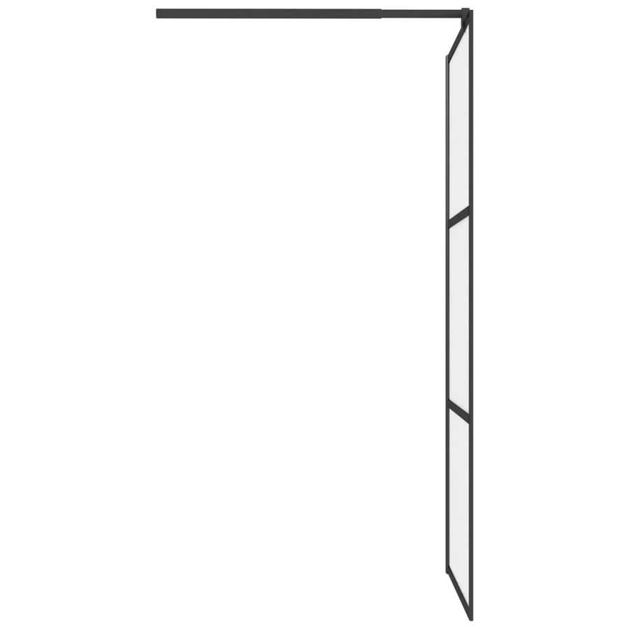 Inloopdouchewand Esg-Glas 80 x 195 cm Zwart Mat