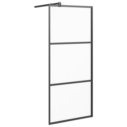 Inloopdouchewand Esg-Glas 90 x 195 cm Zwart Mat