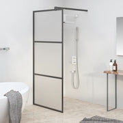 Inloopdouchewand 90x195 cm mat zwart ESG-glas