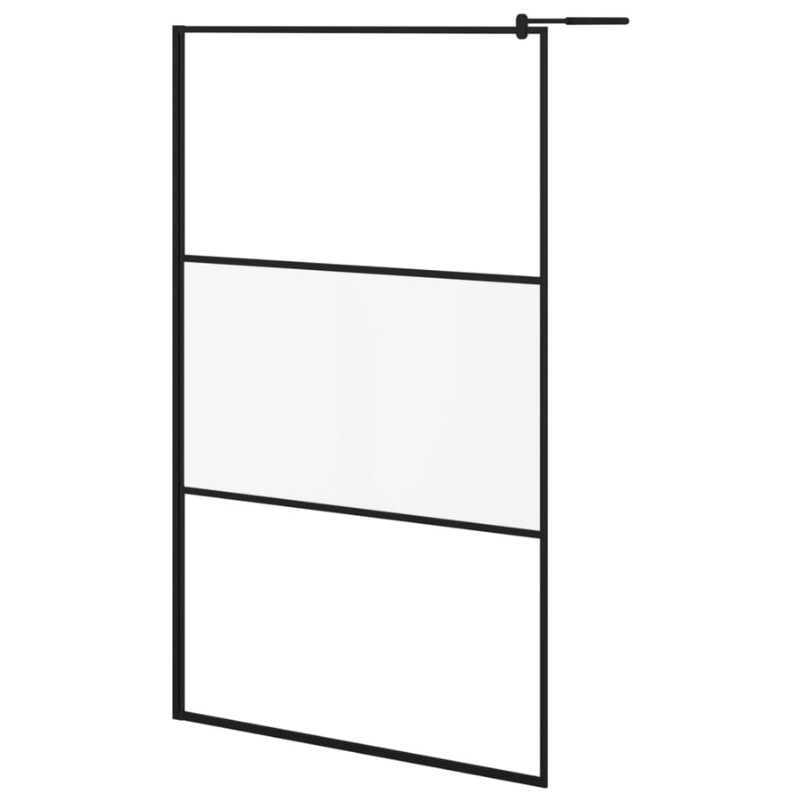 Inloopdouchewand Esg-Glas 115 x 195 cm Zwart Mat