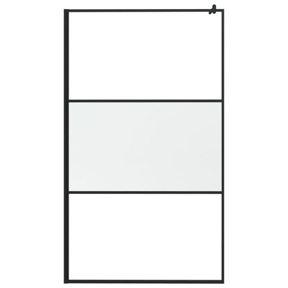 Inloopdouchewand Esg-Glas 115 x 195 cm Zwart Mat