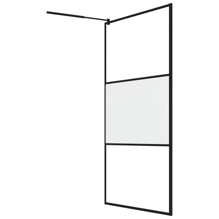 Inloopdouchewand Esg-Glas 115 x 195 cm Zwart Mat