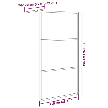 Inloopdouchewand Esg-Glas 115 x 195 cm Zwart Mat