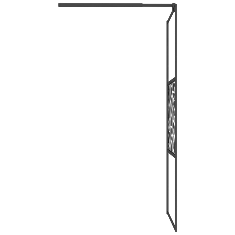 Inloopdouchewand Met Stenenmotief Esg-Glas 80 x 195 cm Zwart glass and stone