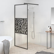 Inloopdouchewand 80x195 cm zwart stenenmotief