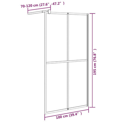 Inloopdouchescherm Donker Gehard Glas 100 x 195 cm Zwart