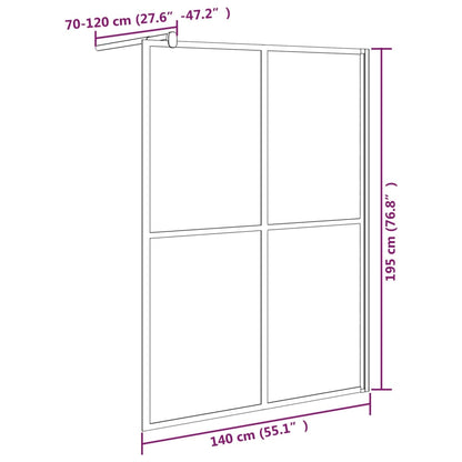 Inloopdouchescherm Donker Gehard Glas 140 x 195 cm