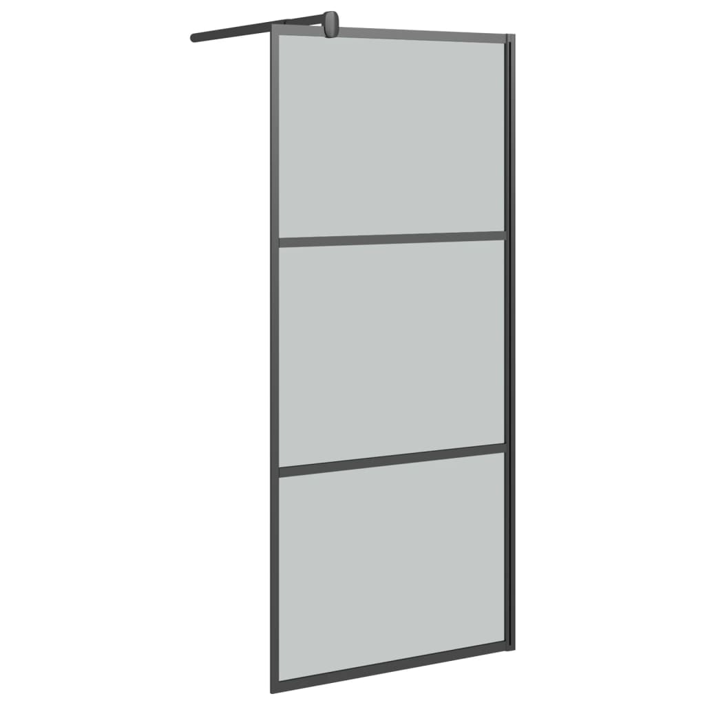 Inloopdouchewand 80X195 Cm Donker Esg-Glas Zwart 80 x 195 cm Donkerzwart