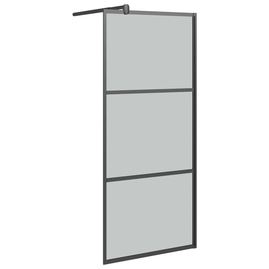 Inloopdouchewand 80X195 Cm Donker Esg-Glas Zwart 80 x 195 cm Donkerzwart