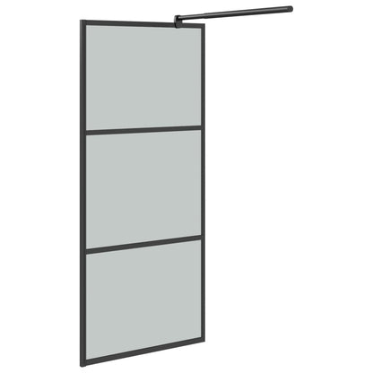 Inloopdouchewand 80X195 Cm Donker Esg-Glas Zwart 80 x 195 cm Donkerzwart