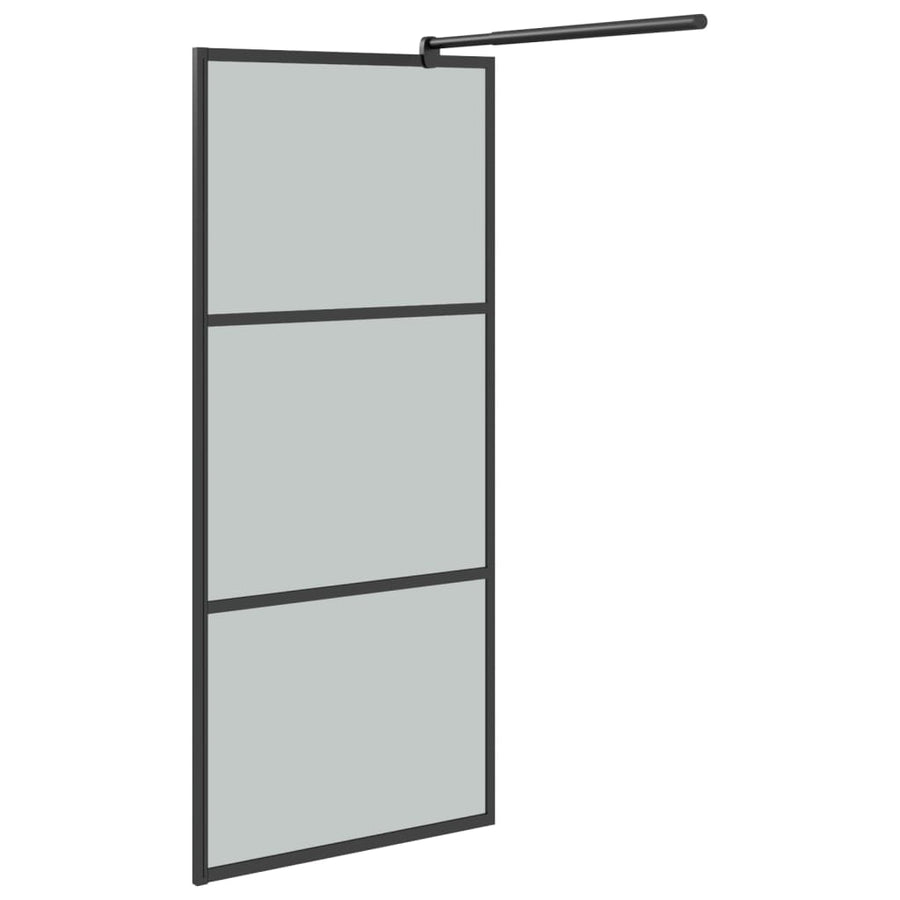 Inloopdouchewand 80X195 Cm Donker Esg-Glas Zwart 80 x 195 cm Donkerzwart