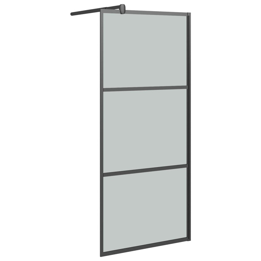 Inloopdouchewand 90X195 Cm Donker Esg-Glas Zwart 90 x 195 cm Donkerzwart