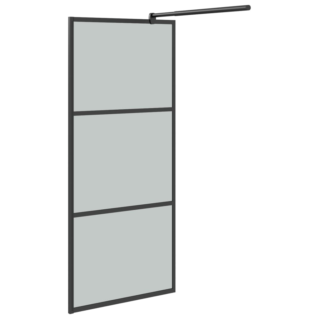 Inloopdouchewand 90X195 Cm Donker Esg-Glas Zwart 90 x 195 cm Donkerzwart