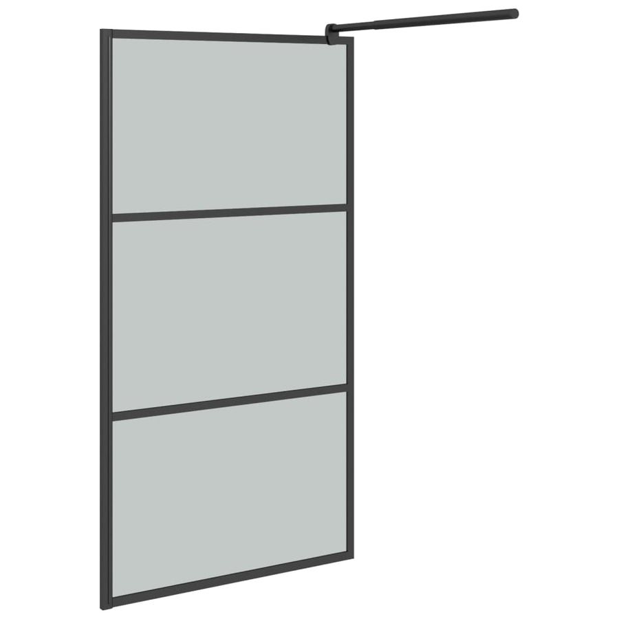 Inloopdouchewand Donker Esg-Glas 100 x 195 cm Zwart Donkerzwart