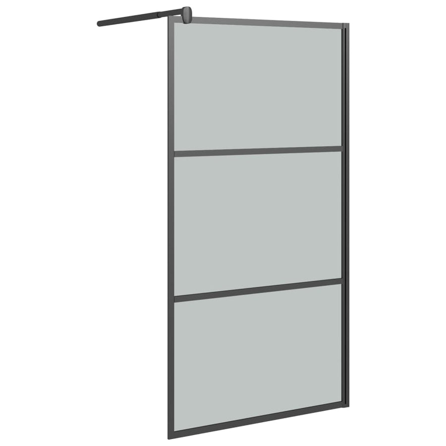 Inloopdouchewand 115X195 Cm Donker Esg-Glas Zwart 115 x 195 cm Donkerzwart