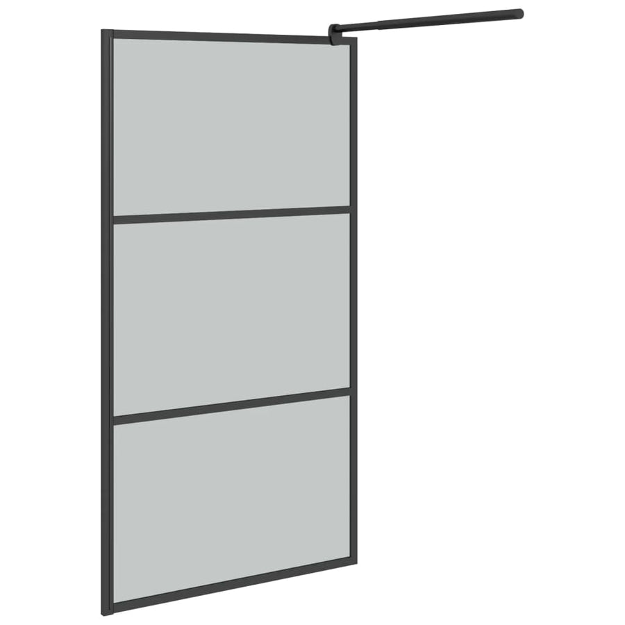 Inloopdouchewand 115X195 Cm Donker Esg-Glas Zwart 115 x 195 cm Donkerzwart