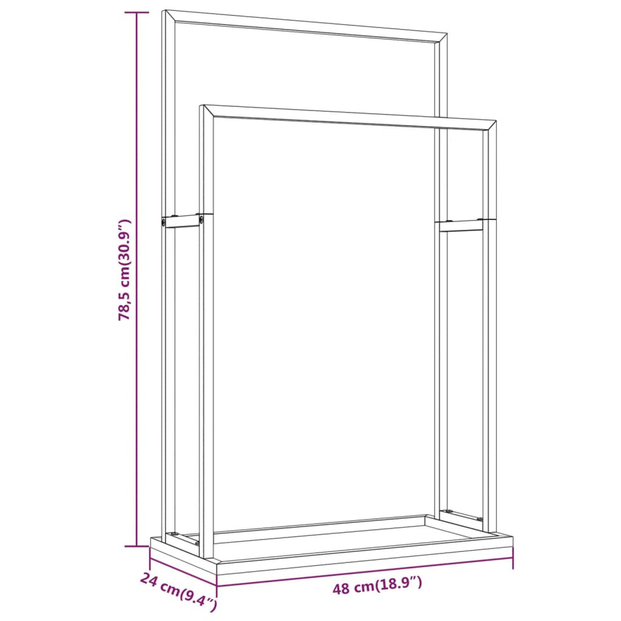 Handdoekenrek Vrijstaand 48X24X78,5 Cm Ijzer 48 x 24 x 78.5 cm Wit