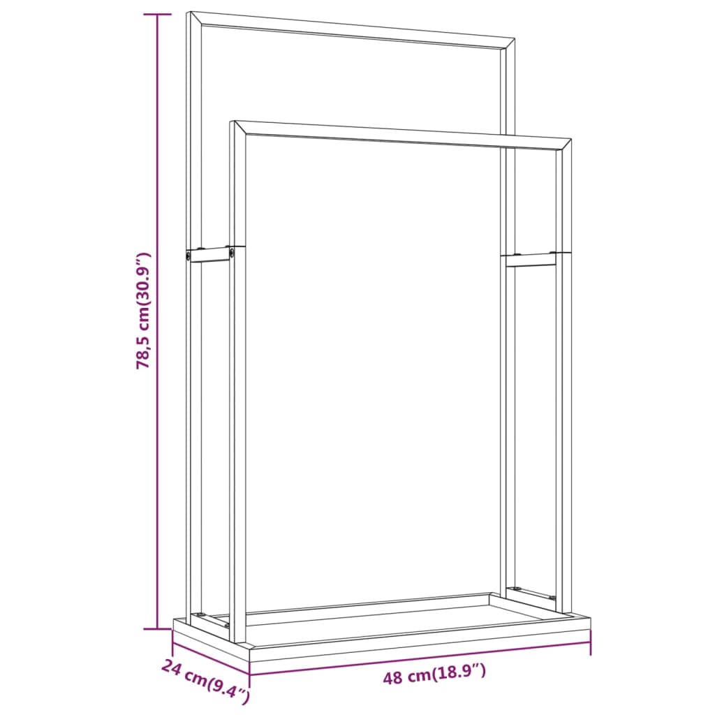 Handdoekenrek Vrijstaand 48X24X78,5 Cm Ijzer Kleurig 48 x 24 x 78.5 cm Goud