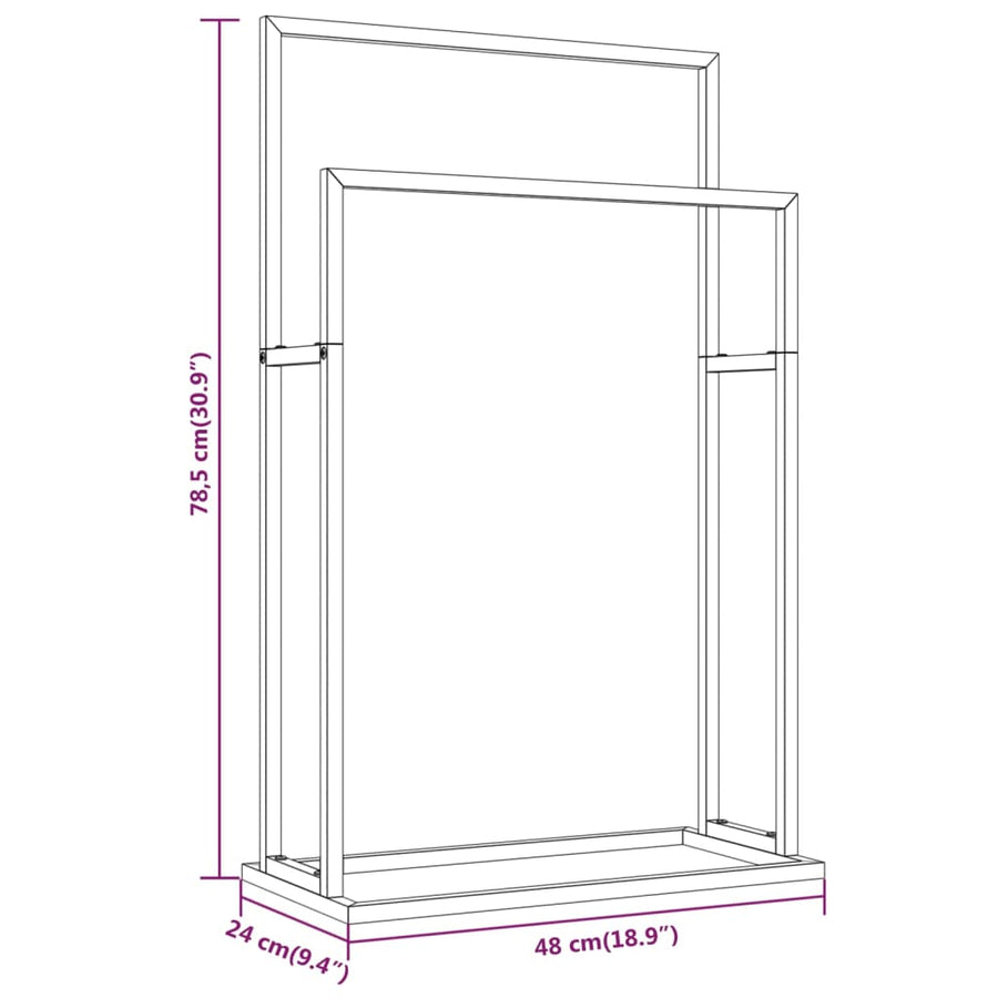 Handdoekenrek Vrijstaand 48X24X78,5 Cm Ijzer Kleurig 48 x 24 x 78.5 cm Goud