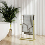 Handdoekenrek vrijstaand 48x24x78,5 cm goud ijzer