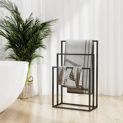 Handdoekenrek Vrijstaand Ijzer 48 x 24 x 79 cm Zwart