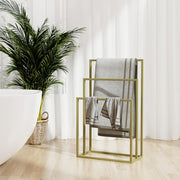 Handdoekenrek vrijstaand 48x24x79 cm ijzer goud