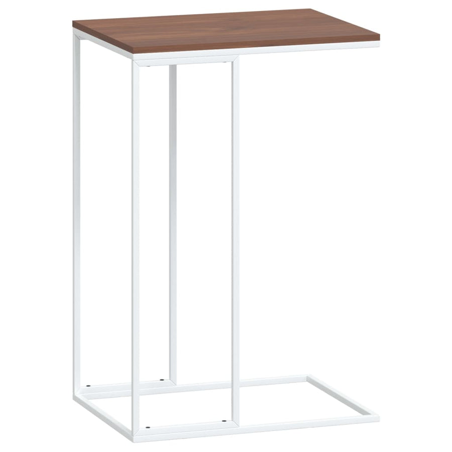 Bijzettafel Bewerkt Hout Wit En Bruin 40 x 30 x 59 cm zonder wielen