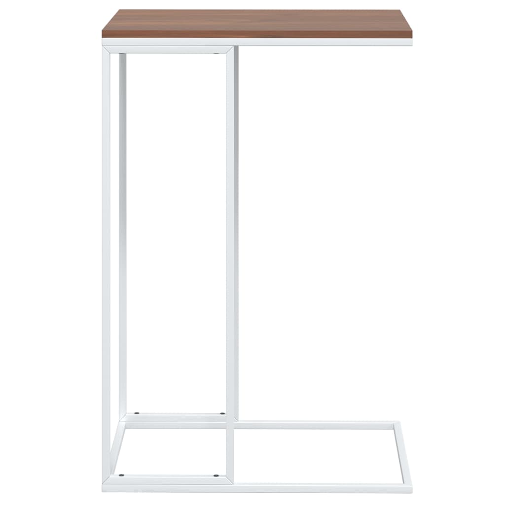 Bijzettafel Bewerkt Hout Wit En Bruin 40 x 30 x 59 cm zonder wielen