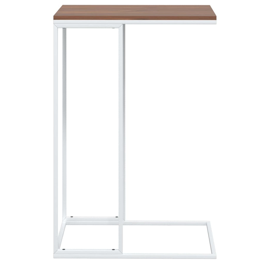 Bijzettafel Bewerkt Hout Wit En Bruin 40 x 30 x 59 cm zonder wielen