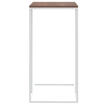 Bijzettafel Bewerkt Hout Wit En Bruin 40 x 30 x 59 cm zonder wielen