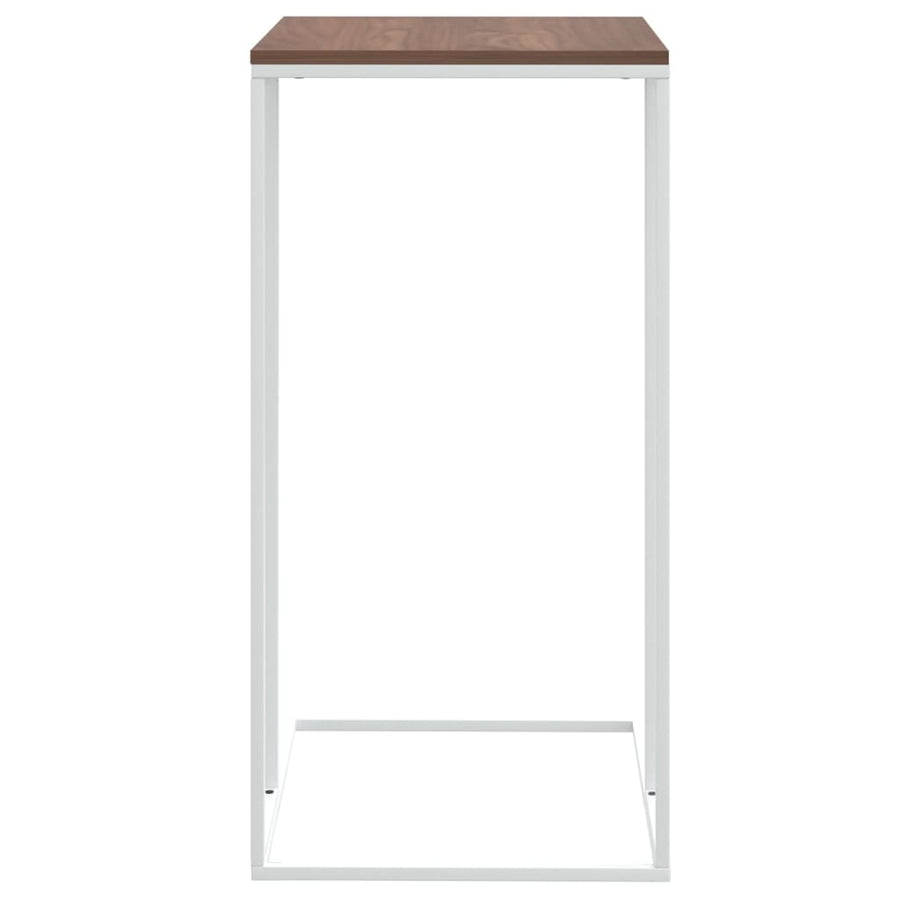 Bijzettafel Bewerkt Hout Wit En Bruin 40 x 30 x 59 cm zonder wielen