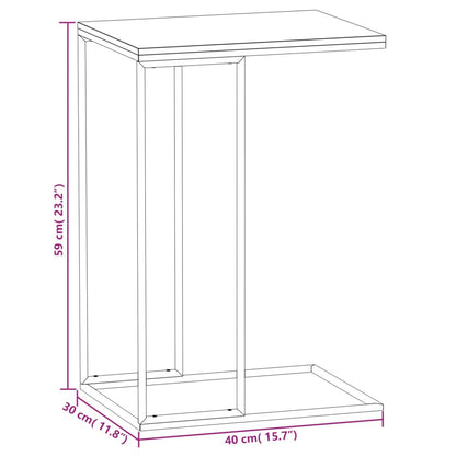 Bijzettafel Bewerkt Hout Wit En Bruin 40 x 30 x 59 cm zonder wielen