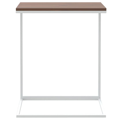 Bijzettafel Bewerkt Hout Wit En Bruin 55 x 35 x 66 cm zonder wielen