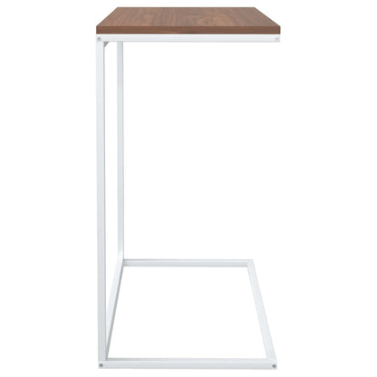 Bijzettafel Bewerkt Hout Wit En Bruin 55 x 35 x 66 cm zonder wielen