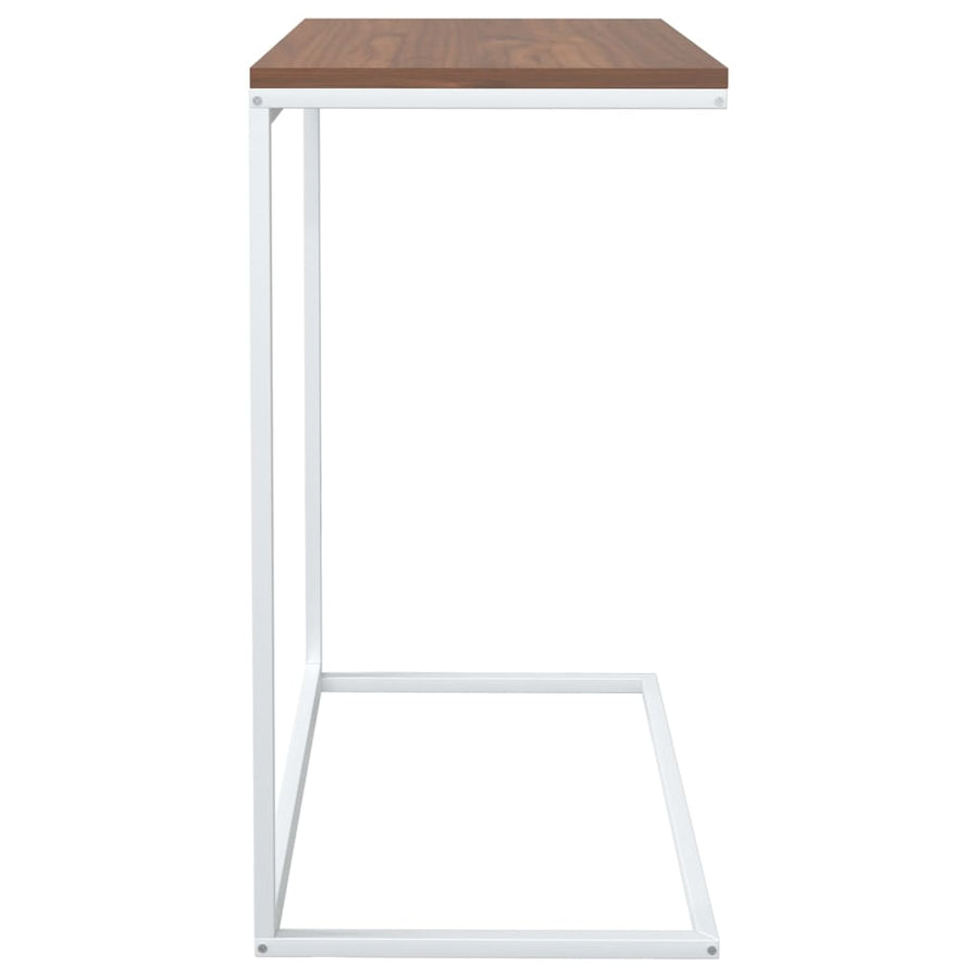 Bijzettafel Bewerkt Hout Wit En Bruin 55 x 35 x 66 cm zonder wielen