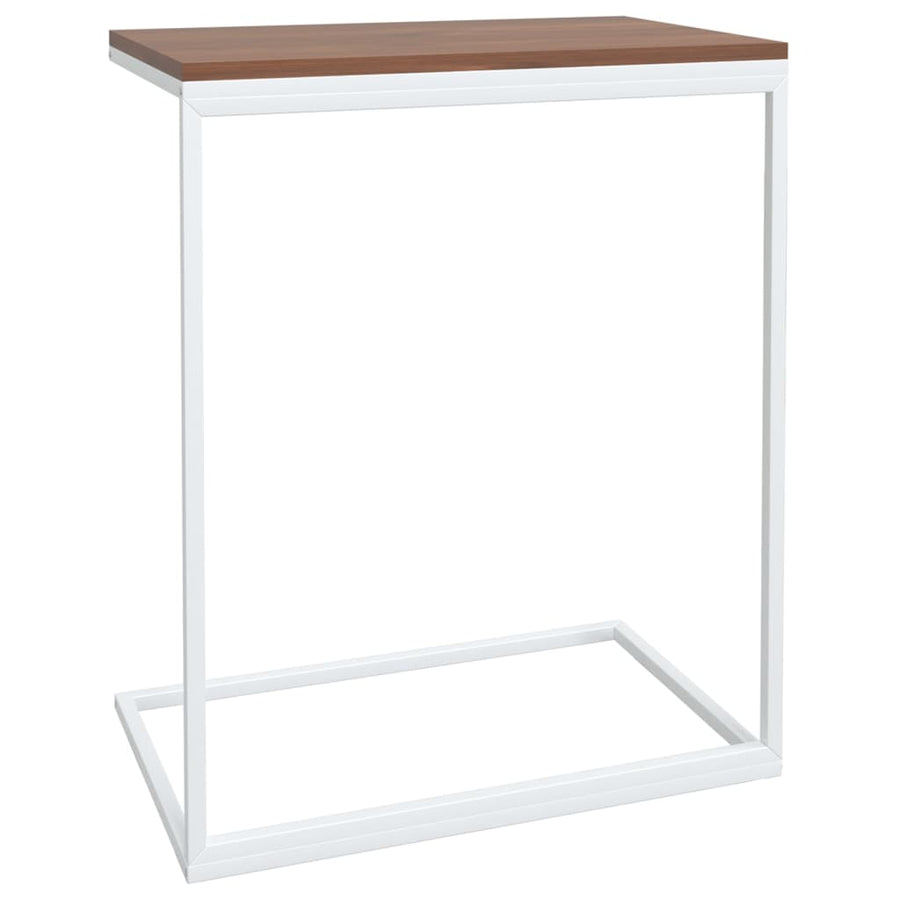 Bijzettafel Bewerkt Hout Wit En Bruin 55 x 35 x 66 cm zonder wielen