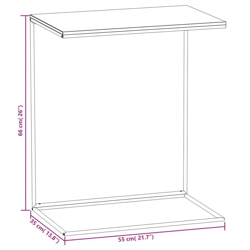 Bijzettafel Bewerkt Hout Wit En Bruin 55 x 35 x 66 cm zonder wielen