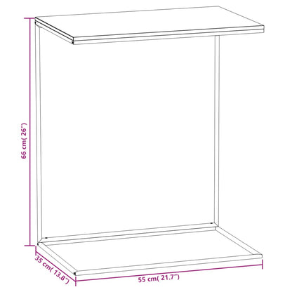 Bijzettafel Bewerkt Hout Wit En Bruin 55 x 35 x 66 cm zonder wielen